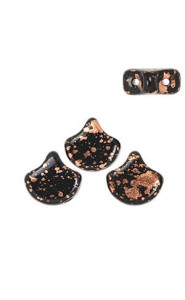 Ginko Leaf Beads 7.5x7.5mm Copper splash jet